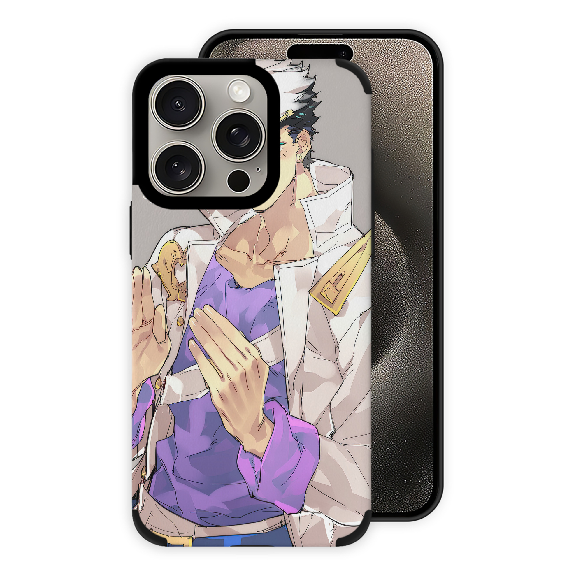 （画像用） ジョジョの奇妙な冒険 JoJo's Bizarre Adventure 【iPhone15ProMax対応】 PUレザー スマホケース 耐衝撃＆黄変防止