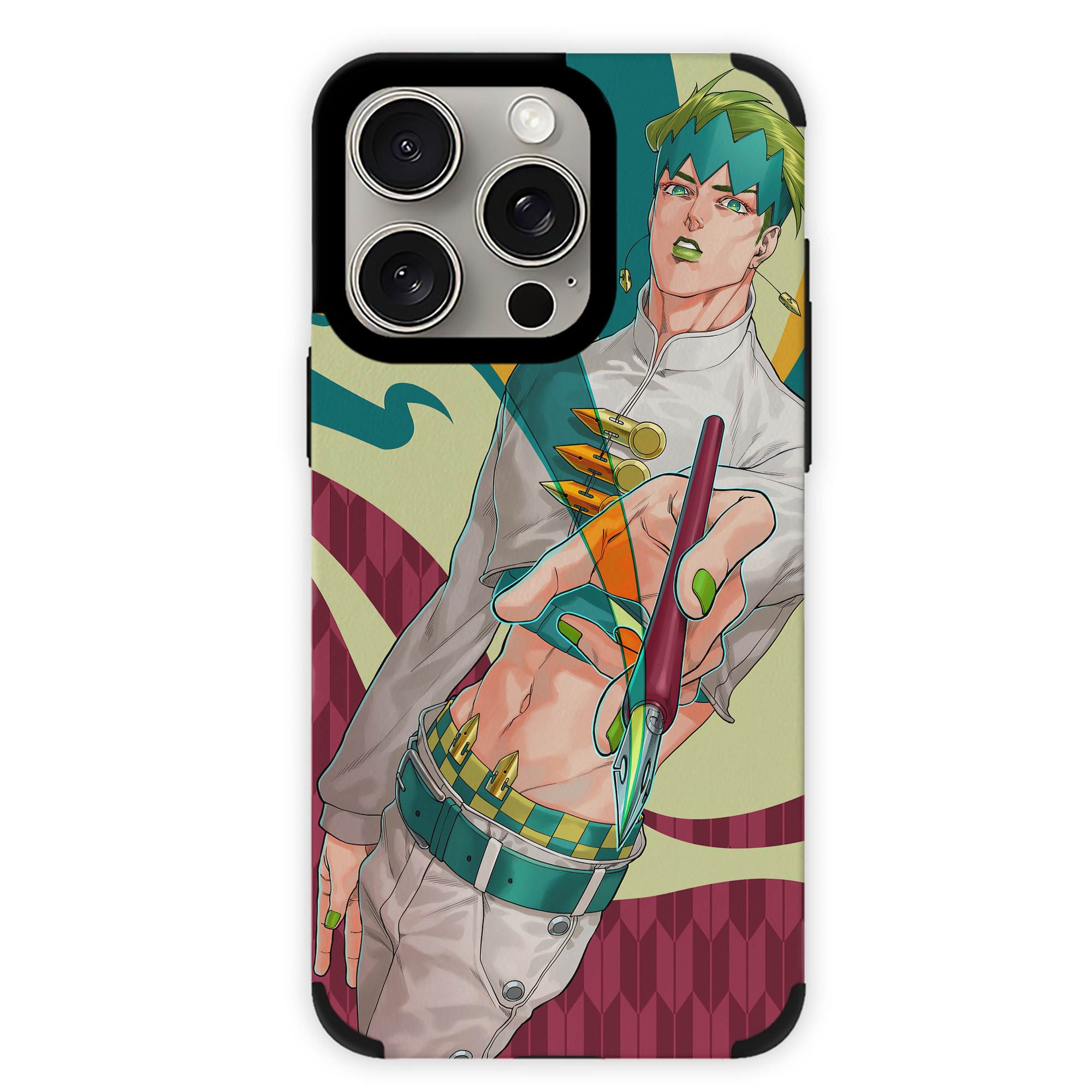 （画像用） ジョジョの奇妙な冒険 JoJo's Bizarre Adventure 【iPhone15ProMax対応】 PUレザー スマホケース 耐衝撃＆黄変防止