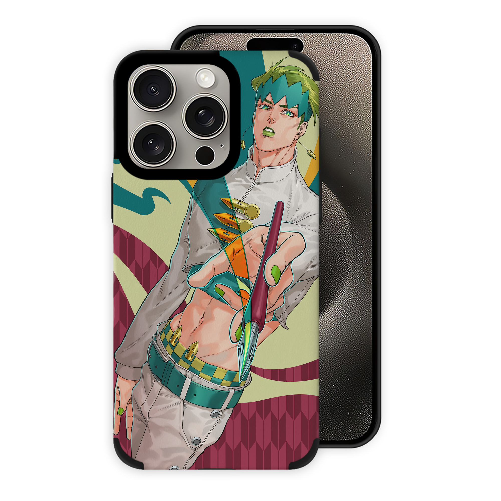 （画像用） ジョジョの奇妙な冒険 JoJo's Bizarre Adventure 【iPhone15ProMax対応】 PUレザー スマホケース 耐衝撃＆黄変防止