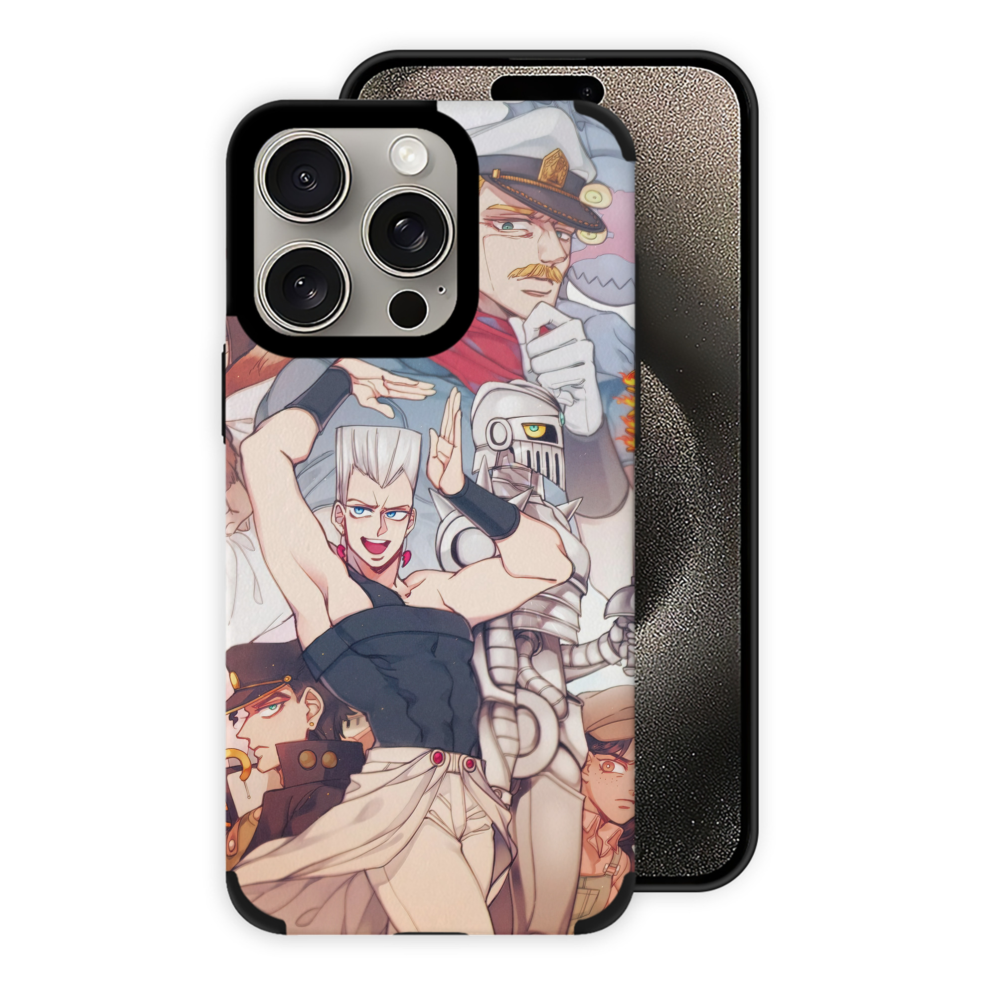 （画像用） ジョジョの奇妙な冒険 JoJo's Bizarre Adventure 【iPhone15ProMax対応】 PUレザー スマホケース 耐衝撃＆黄変防止