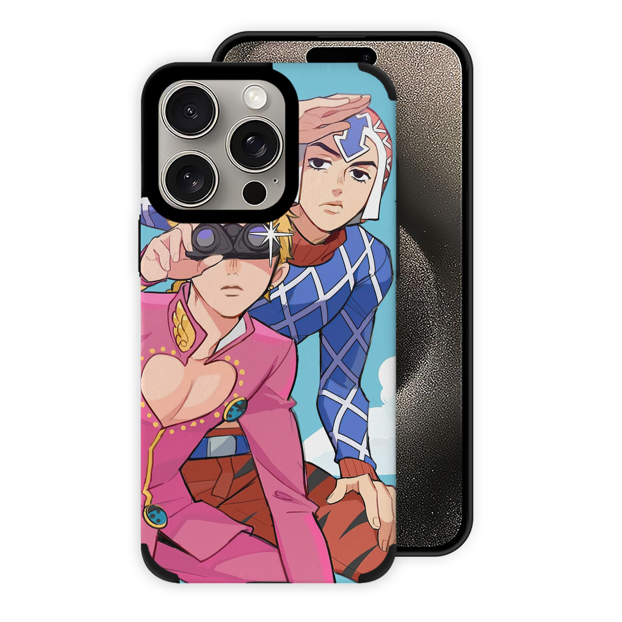 （画像用） ジョジョの奇妙な冒険 JoJo's Bizarre Adventure 【iPhone15ProMax対応】 PUレザー スマホケース 耐衝撃＆黄変防止