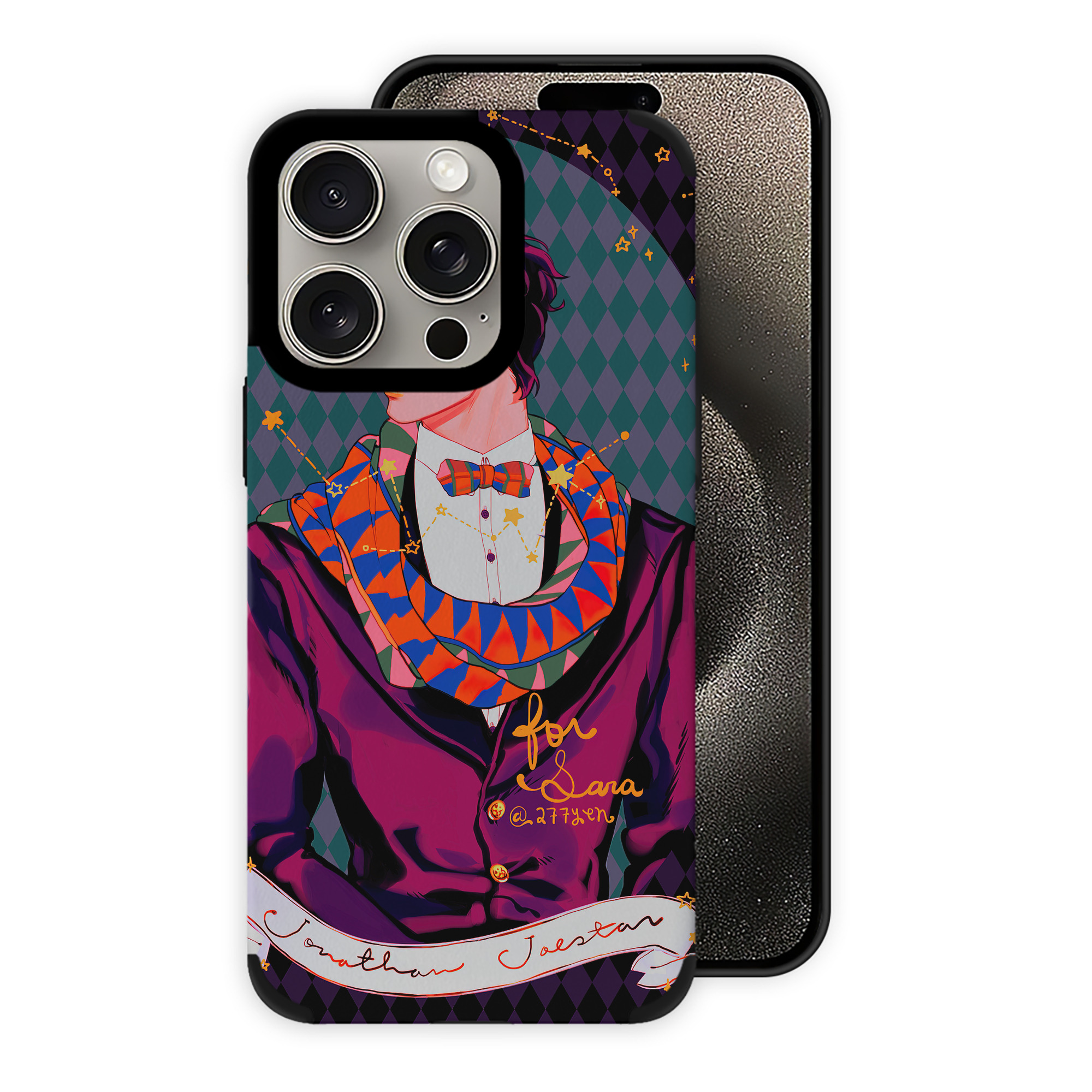 （画像用） ジョジョの奇妙な冒険 JoJo's Bizarre Adventure 【iPhone15ProMax対応】 PUレザー スマホケース 耐衝撃＆黄変防止