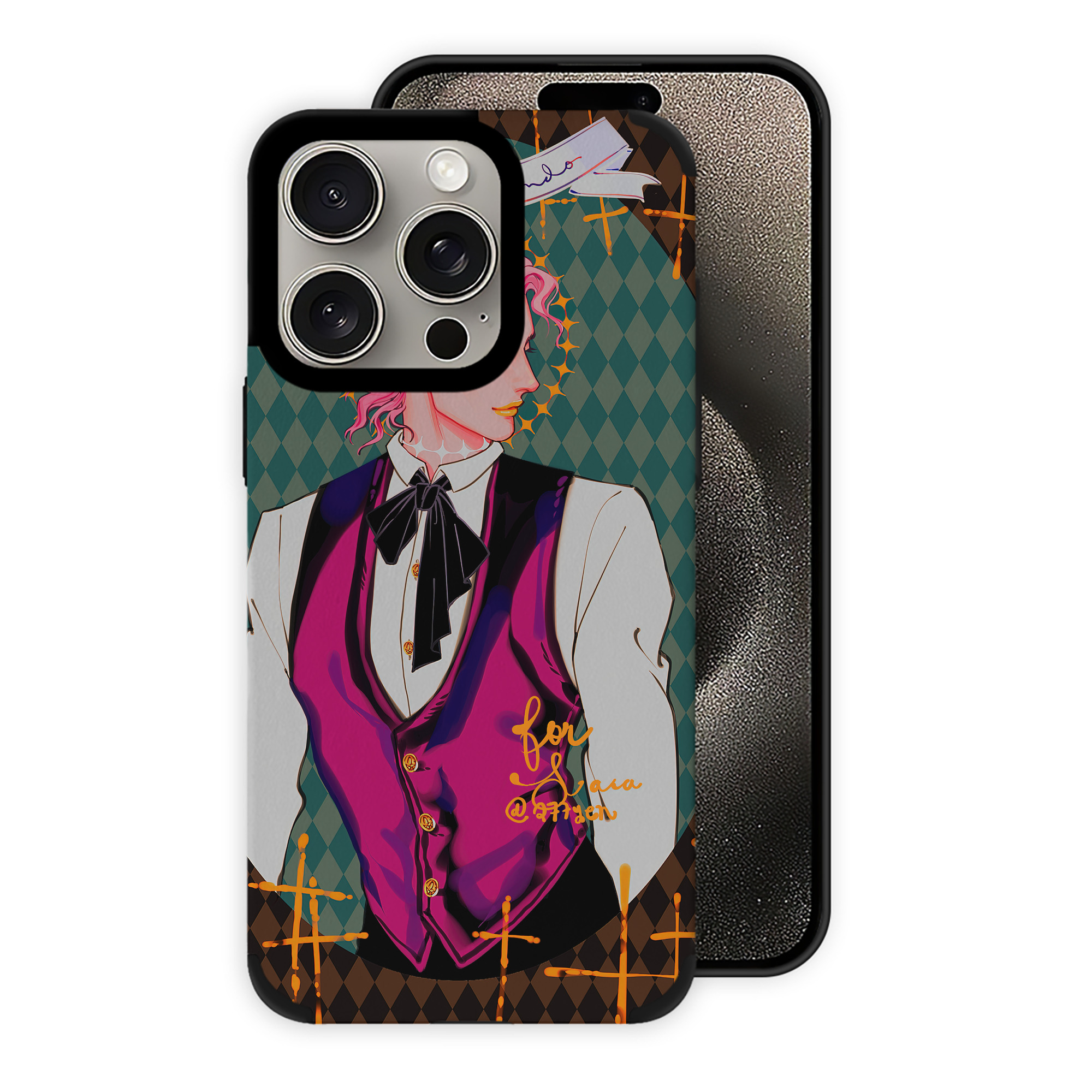 （画像用） ジョジョの奇妙な冒険 JoJo's Bizarre Adventure 【iPhone15ProMax対応】 PUレザー スマホケース 耐衝撃＆黄変防止