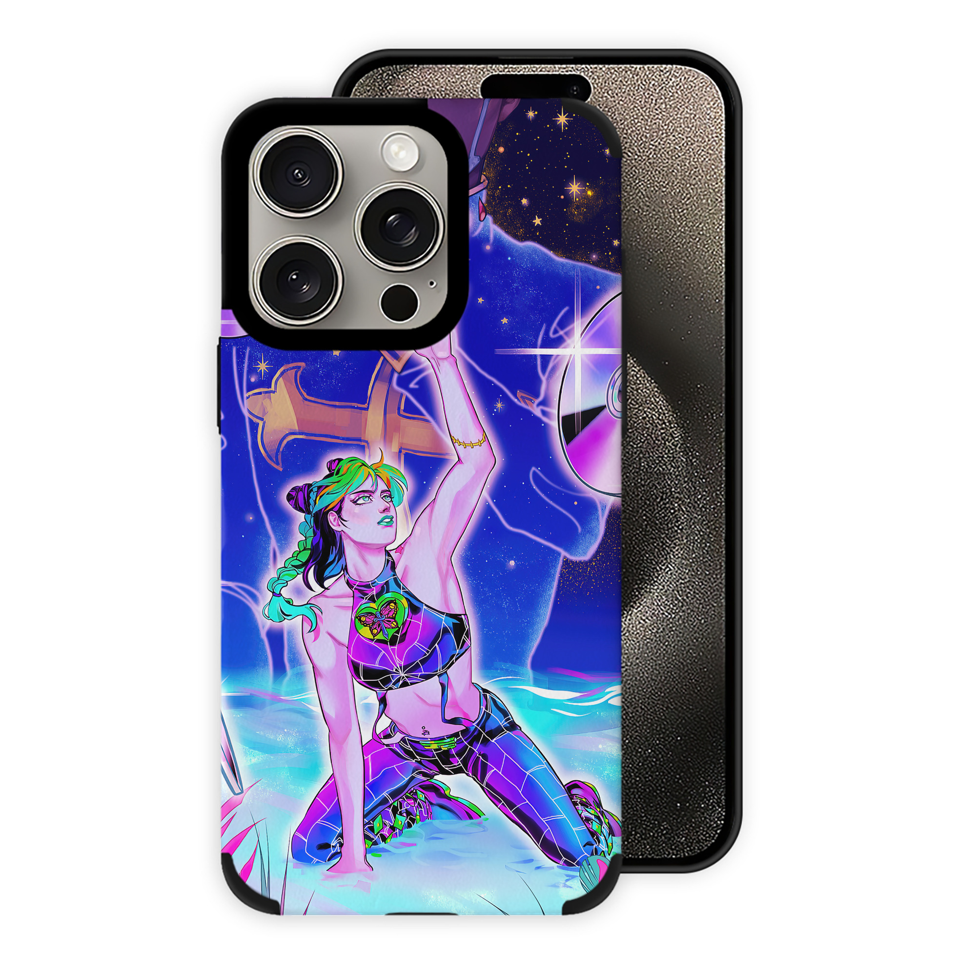 （画像用） ジョジョの奇妙な冒険 JoJo's Bizarre Adventure 【iPhone15ProMax対応】 PUレザー スマホケース 耐衝撃＆黄変防止