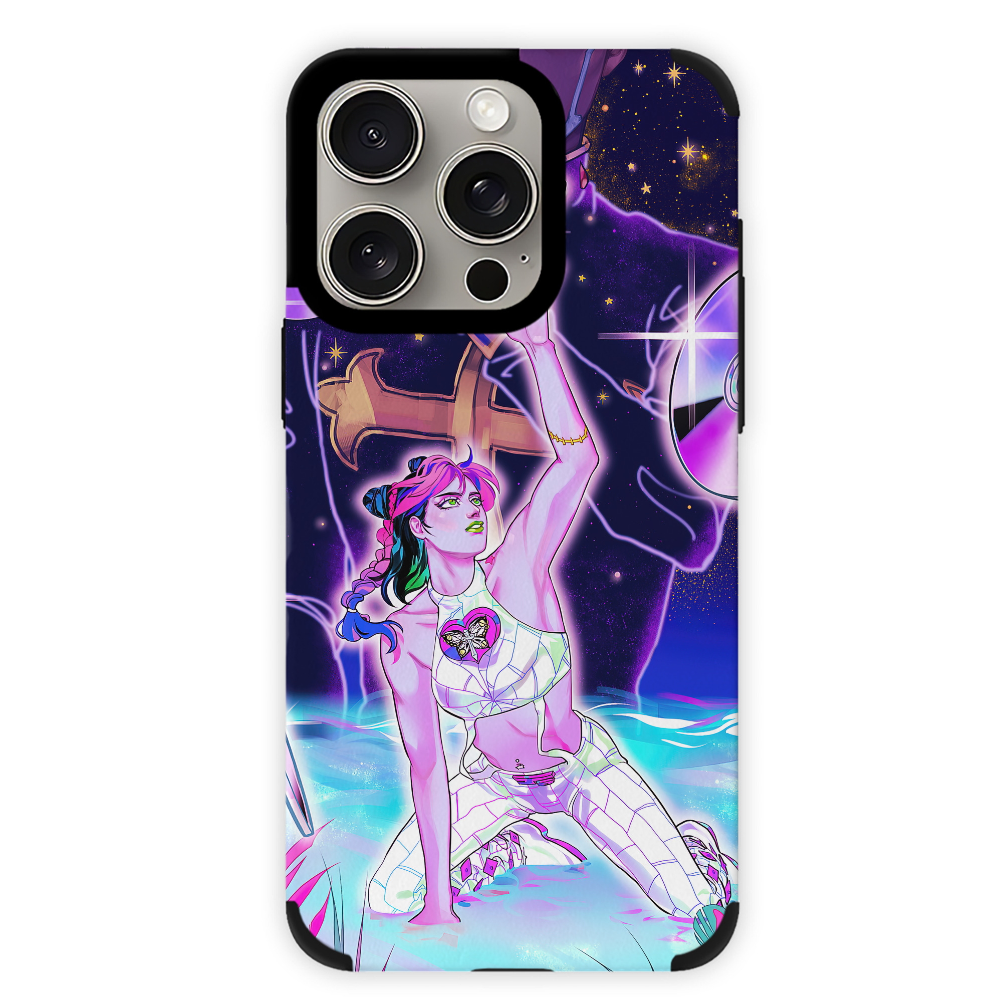 （画像用） ジョジョの奇妙な冒険 JoJo's Bizarre Adventure 【iPhone15ProMax対応】 PUレザー スマホケース 耐衝撃＆黄変防止