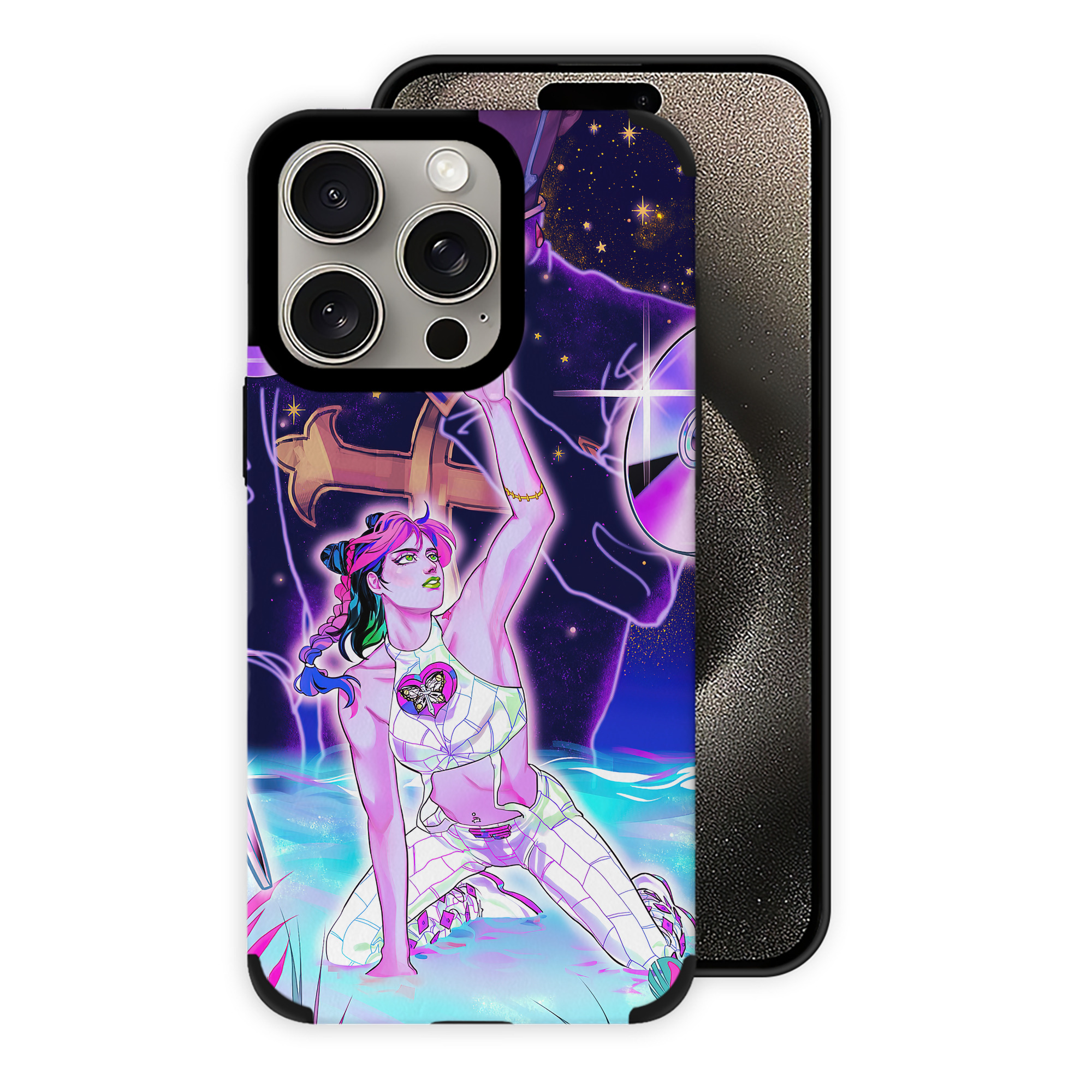 （画像用） ジョジョの奇妙な冒険 JoJo's Bizarre Adventure 【iPhone15ProMax対応】 PUレザー スマホケース 耐衝撃＆黄変防止