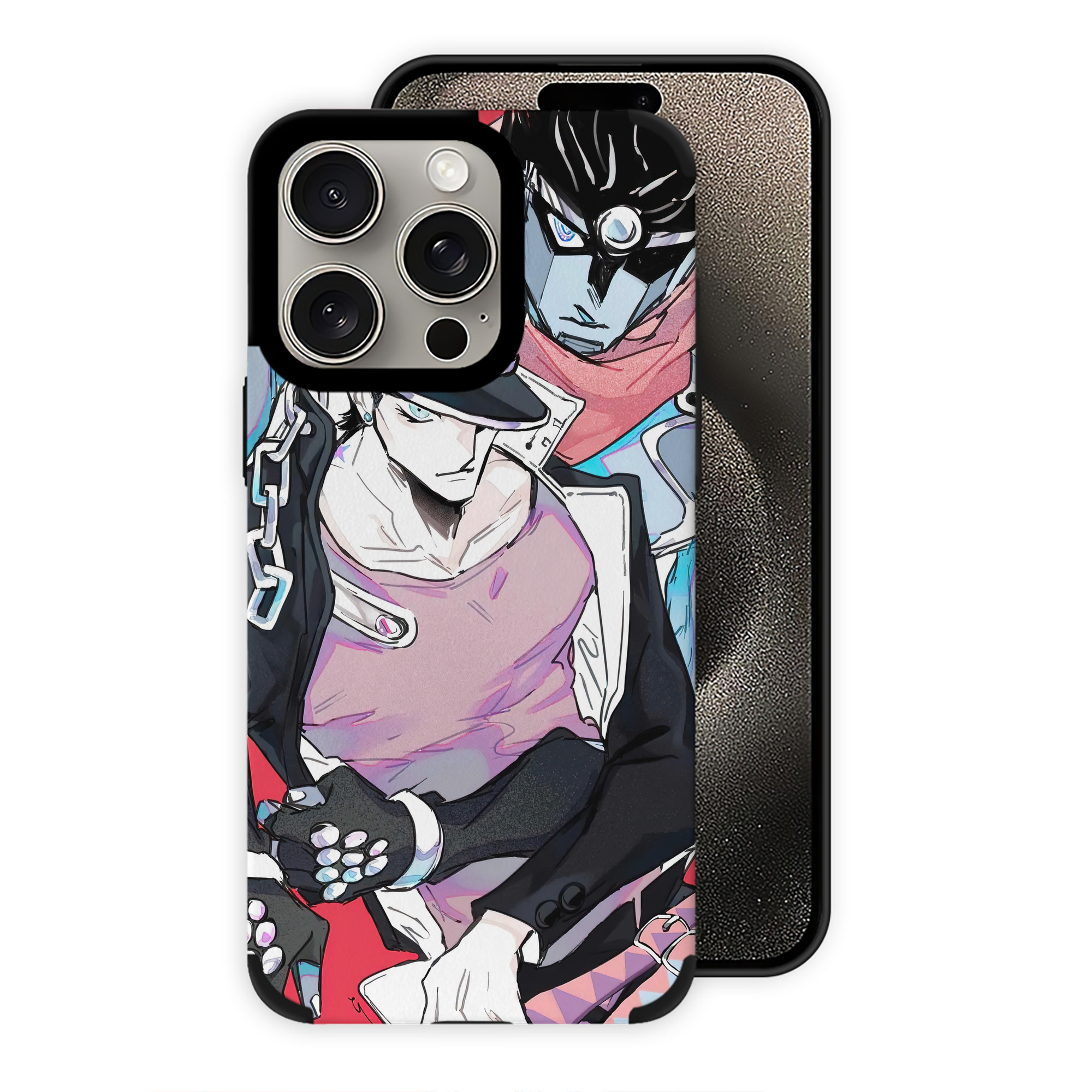 （画像用） ジョジョの奇妙な冒険 JoJo's Bizarre Adventure 【iPhone15ProMax対応】 PUレザー スマホケース 耐衝撃＆黄変防止