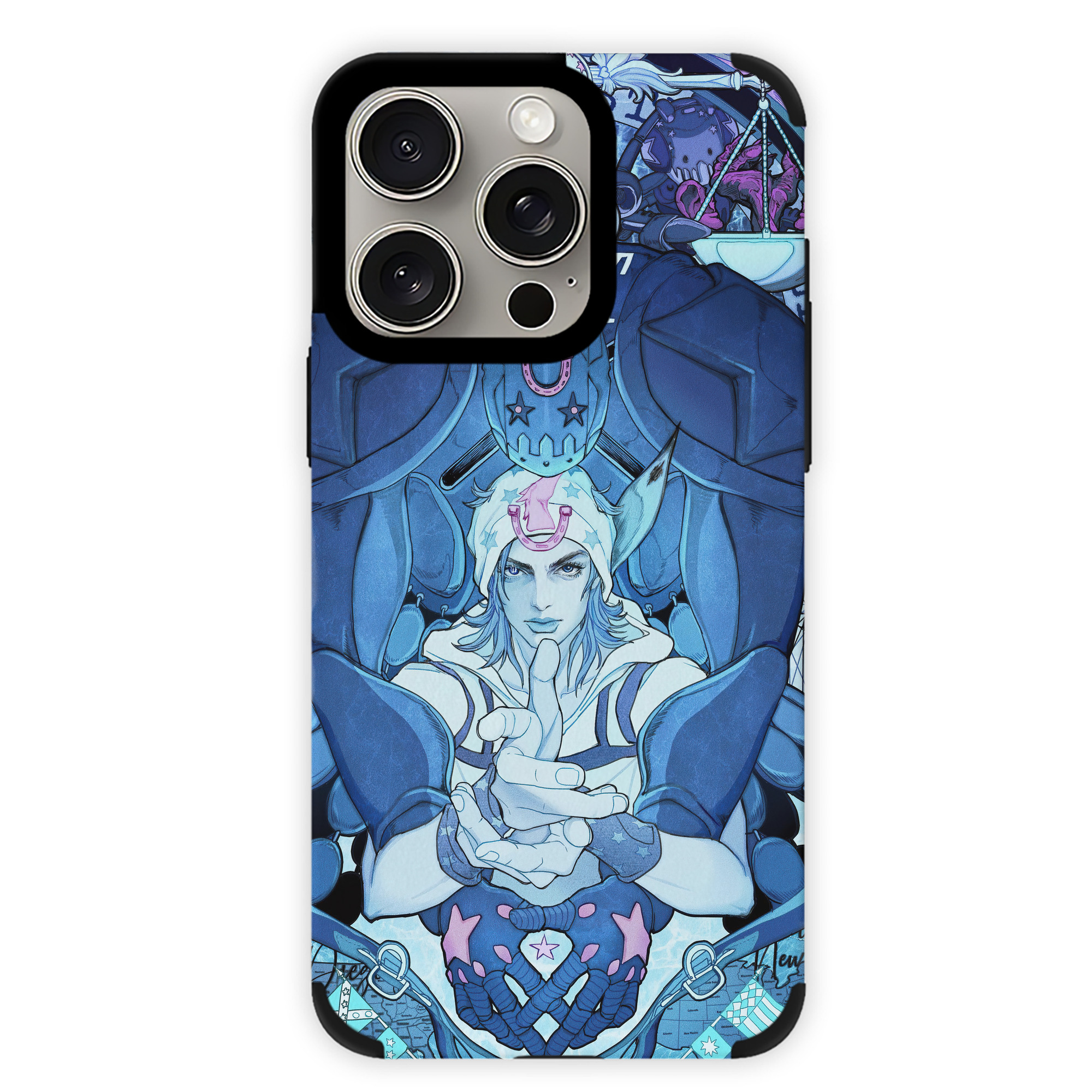 （画像用） ジョジョの奇妙な冒険 JoJo's Bizarre Adventure 【iPhone15ProMax対応】 PUレザー スマホケース 耐衝撃＆黄変防止