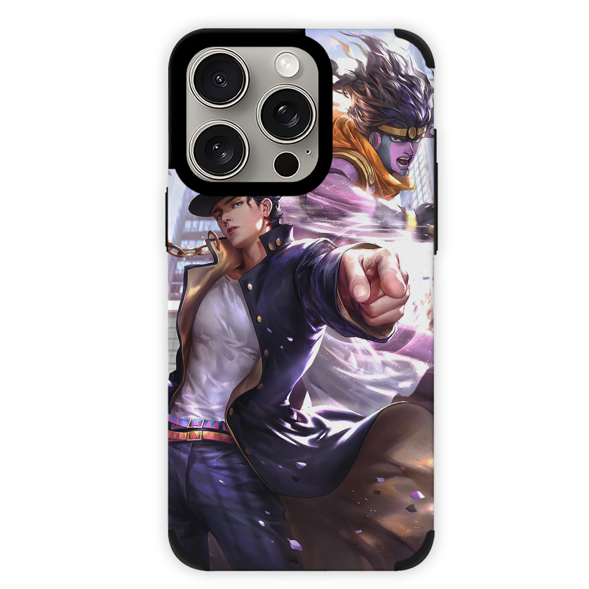 （画像用） ジョジョの奇妙な冒険 JoJo's Bizarre Adventure 【iPhone15ProMax対応】 PUレザー スマホケース 耐衝撃＆黄変防止