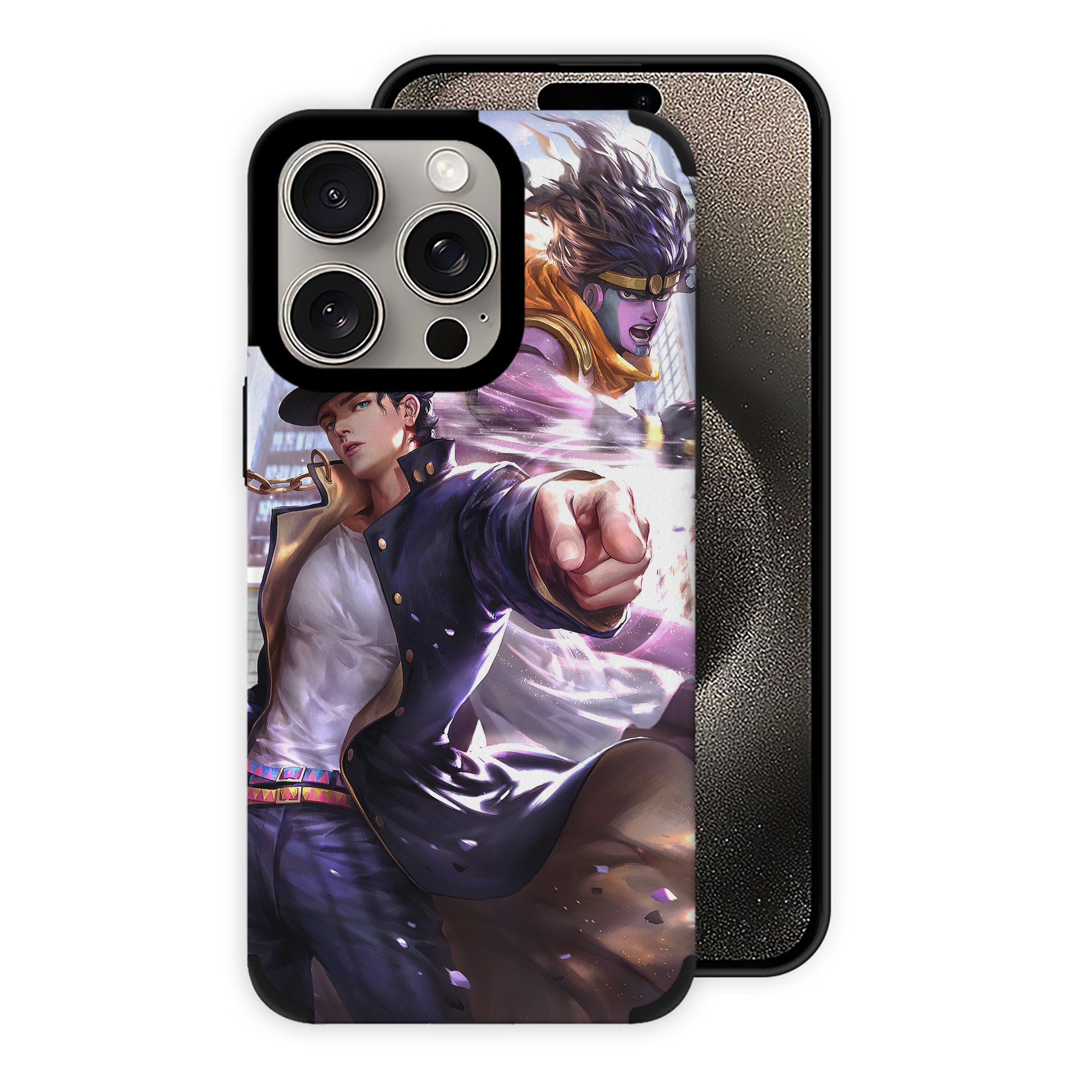 （画像用） ジョジョの奇妙な冒険 JoJo's Bizarre Adventure 【iPhone15ProMax対応】 PUレザー スマホケース 耐衝撃＆黄変防止