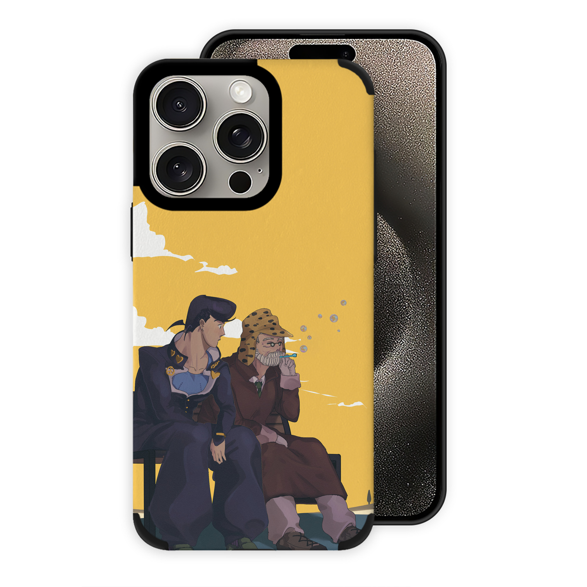 （画像用） ジョジョの奇妙な冒険 JoJo's Bizarre Adventure 【iPhone15ProMax対応】 PUレザー スマホケース 耐衝撃＆黄変防止