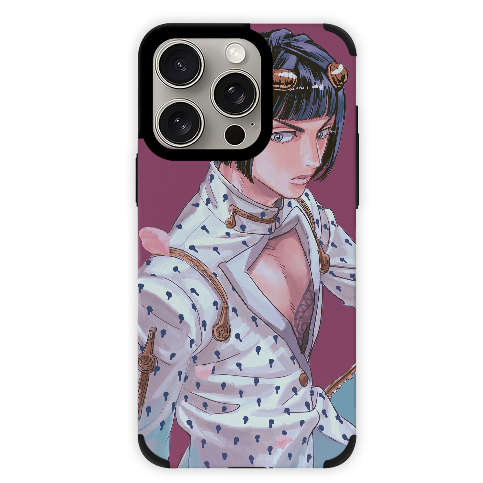 （画像用） ジョジョの奇妙な冒険 JoJo's Bizarre Adventure 【iPhone15ProMax対応】 PUレザー スマホケース 耐衝撃＆黄変防止