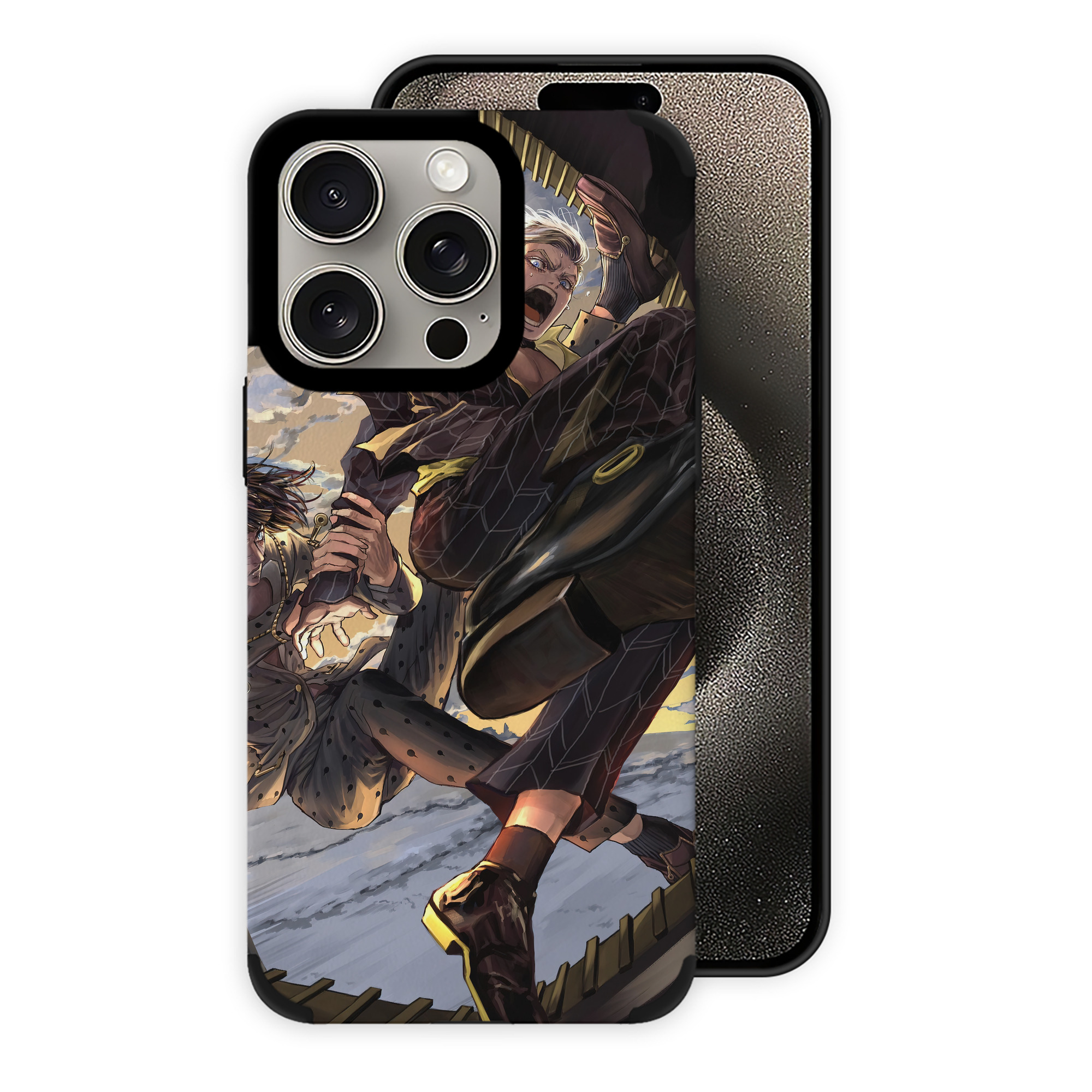 （画像用） ジョジョの奇妙な冒険 JoJo's Bizarre Adventure 【iPhone15ProMax対応】 PUレザー スマホケース 耐衝撃＆黄変防止