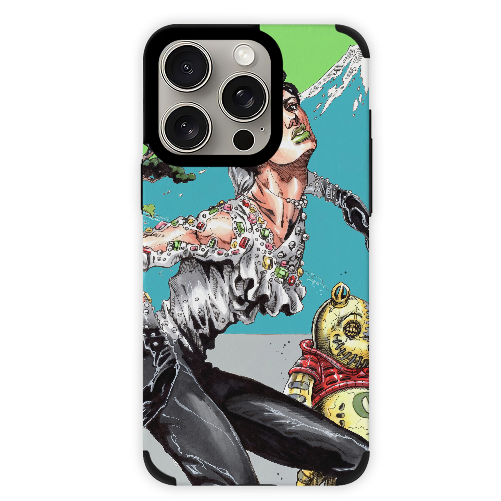 （画像用） ジョジョの奇妙な冒険 JoJo's Bizarre Adventure 【iPhone15ProMax対応】 PUレザー スマホケース 耐衝撃＆黄変防止