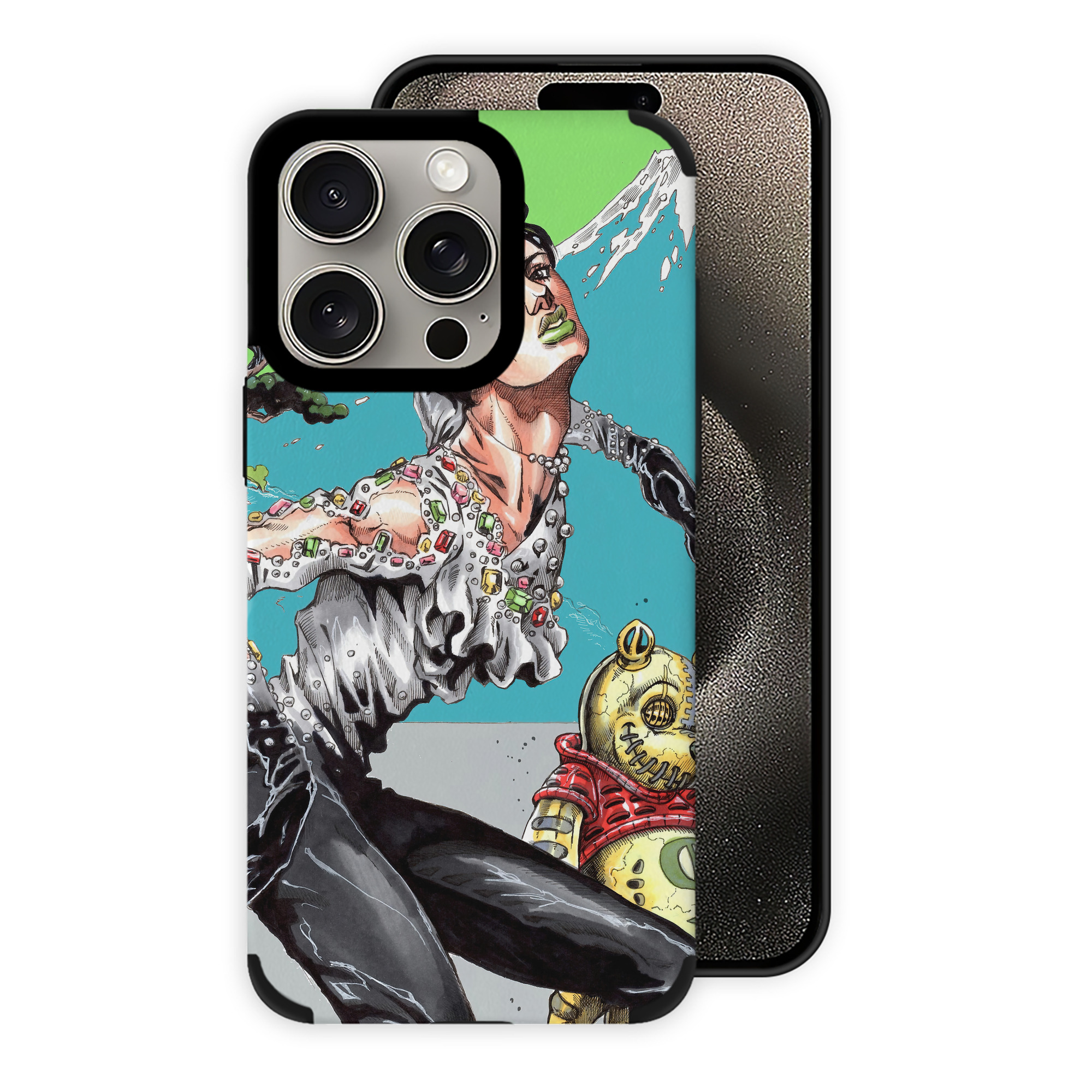 （画像用） ジョジョの奇妙な冒険 JoJo's Bizarre Adventure 【iPhone15ProMax対応】 PUレザー スマホケース 耐衝撃＆黄変防止