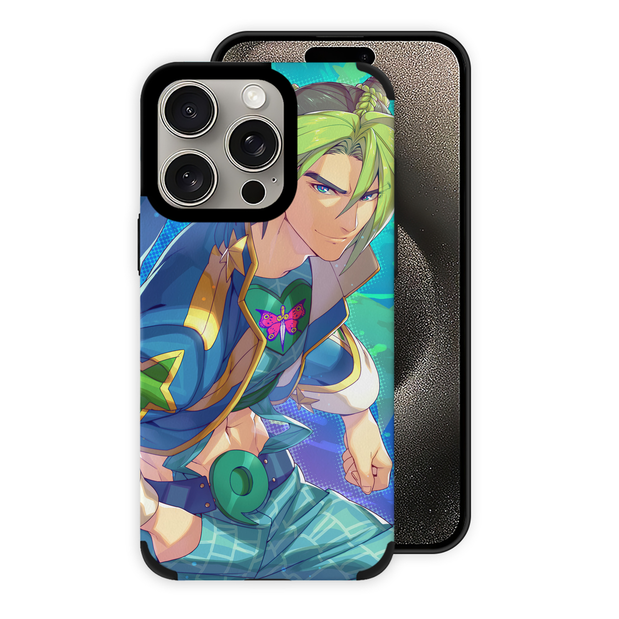 （画像用） ジョジョの奇妙な冒険 JoJo's Bizarre Adventure 【iPhone15ProMax対応】 PUレザー スマホケース 耐衝撃＆黄変防止