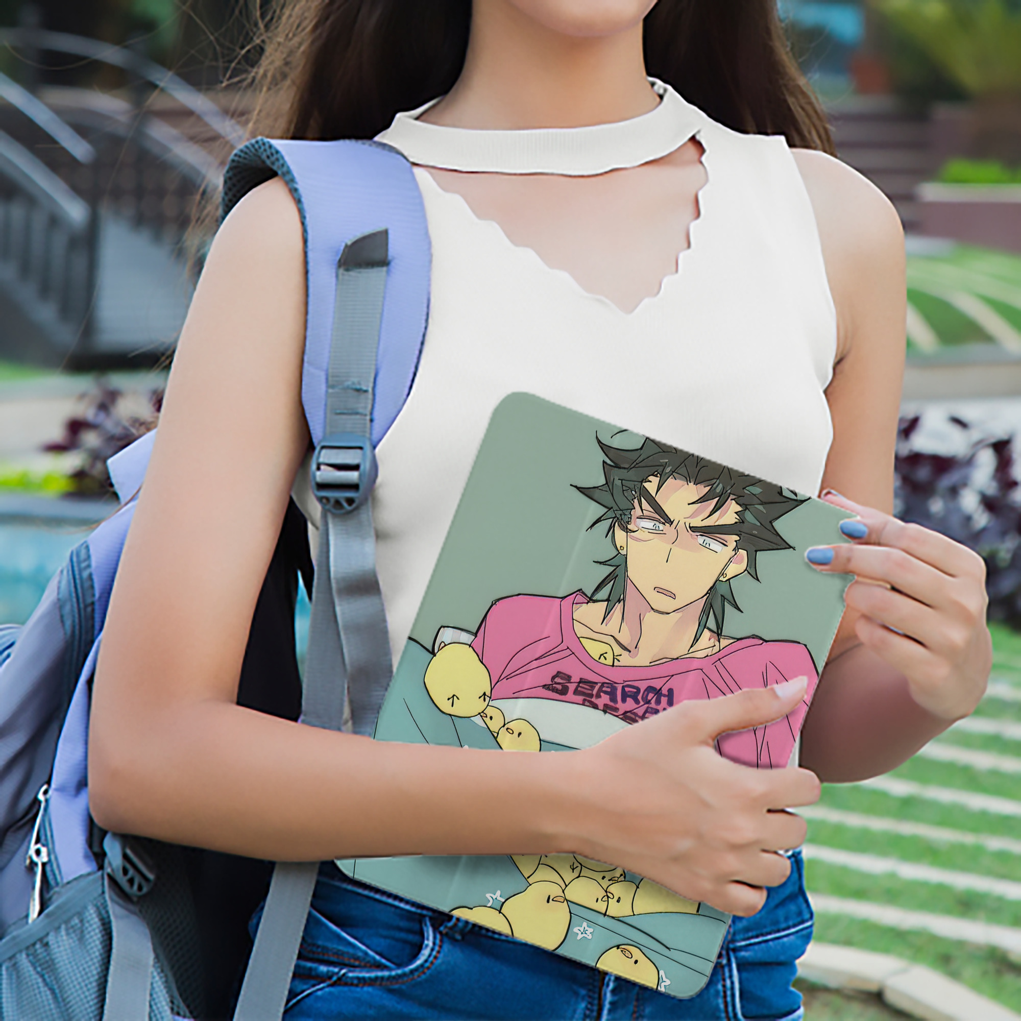 ジョジョの奇妙な冒険 JoJo's Bizarre Adventure IPad ケース ペン収納付き 三つ折りスタンド PUレザー×シリコン 対応機種9.5/10.5/10.9インチ