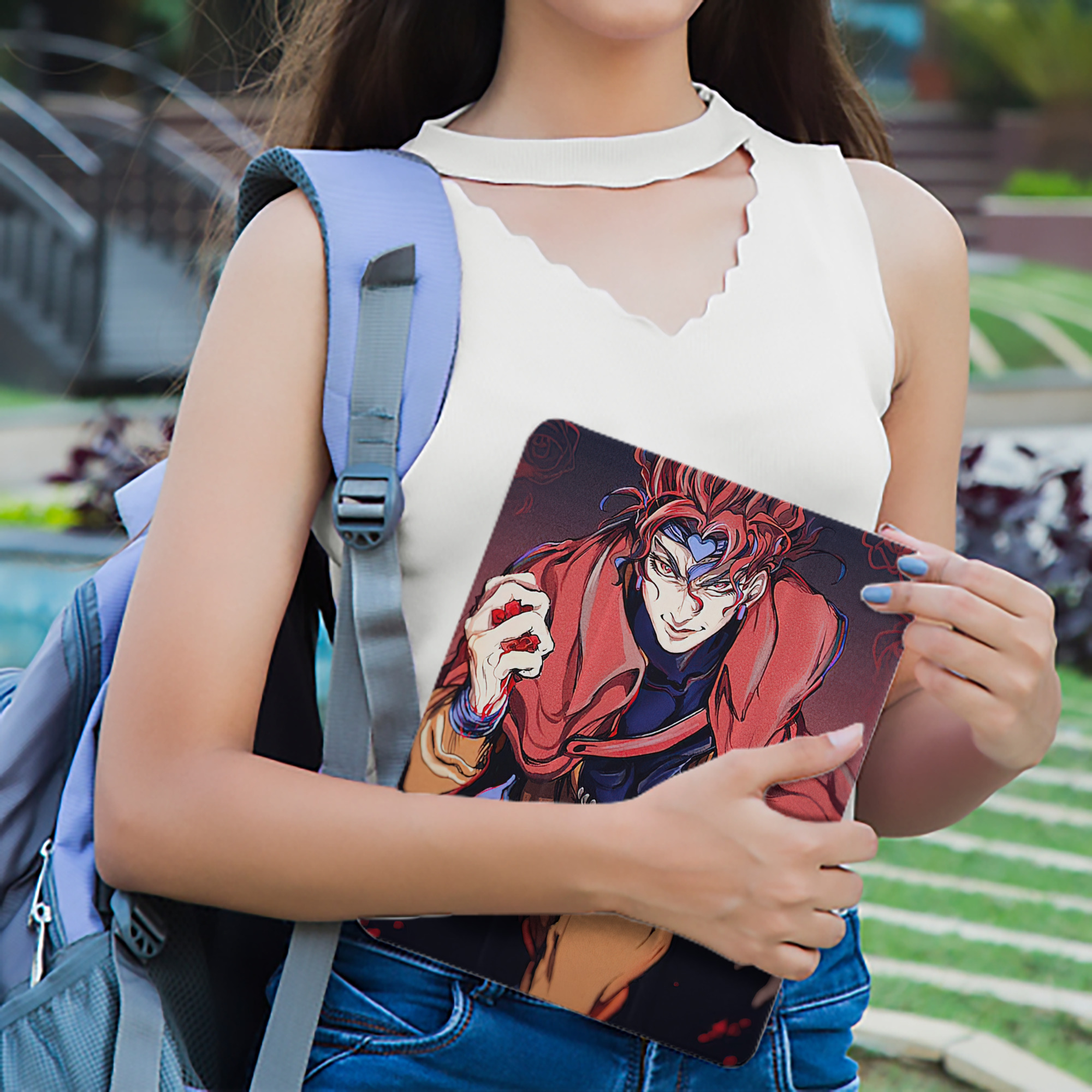 ジョジョの奇妙な冒険 JoJo's Bizarre Adventure IPad ケース ペン収納付き 三つ折りスタンド PUレザー×シリコン 対応機種9.5/10.5/10.9インチ
