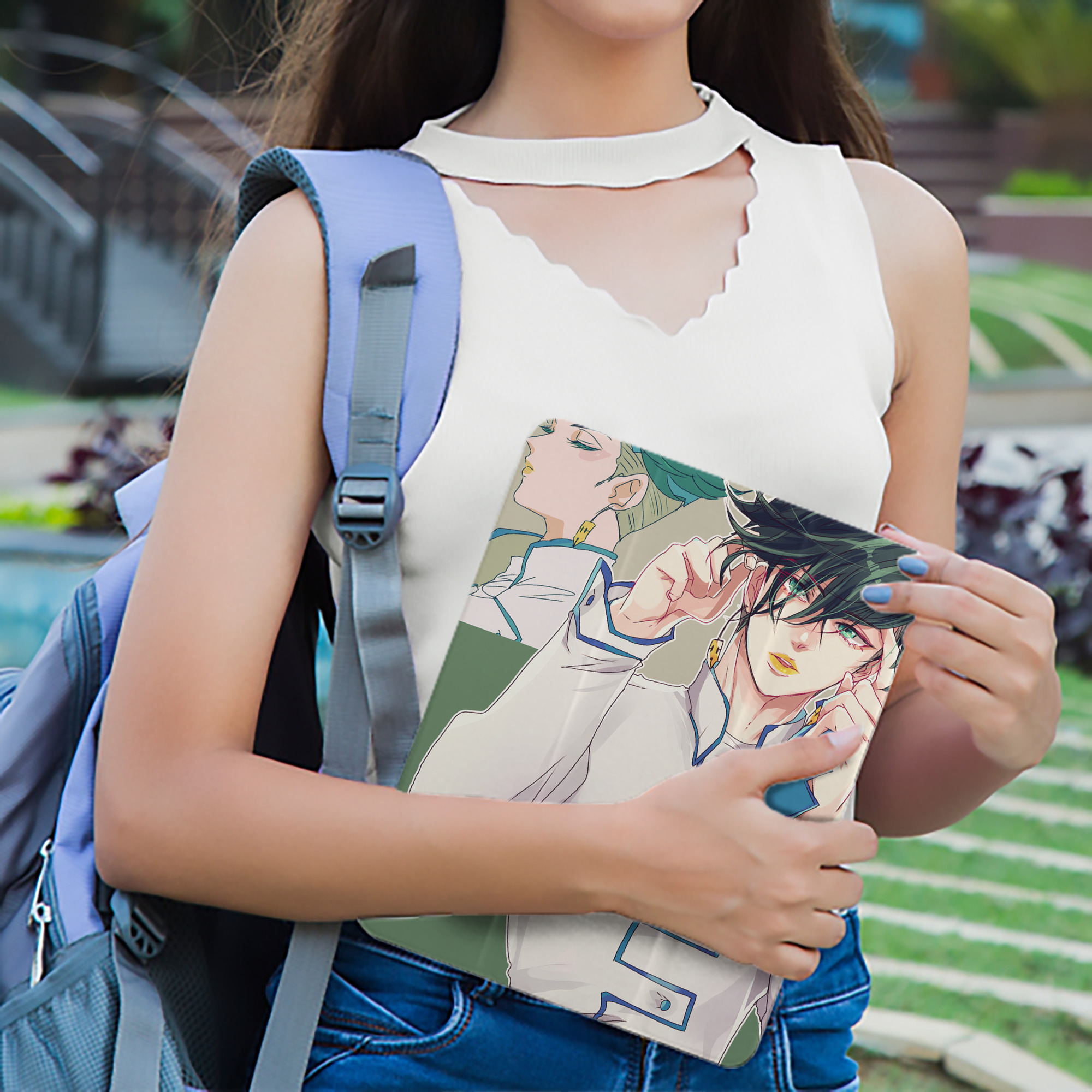 ジョジョの奇妙な冒険 JoJo's Bizarre Adventure IPad ケース ペン収納付き 三つ折りスタンド PUレザー×シリコン 対応機種9.5/10.5/10.9インチ