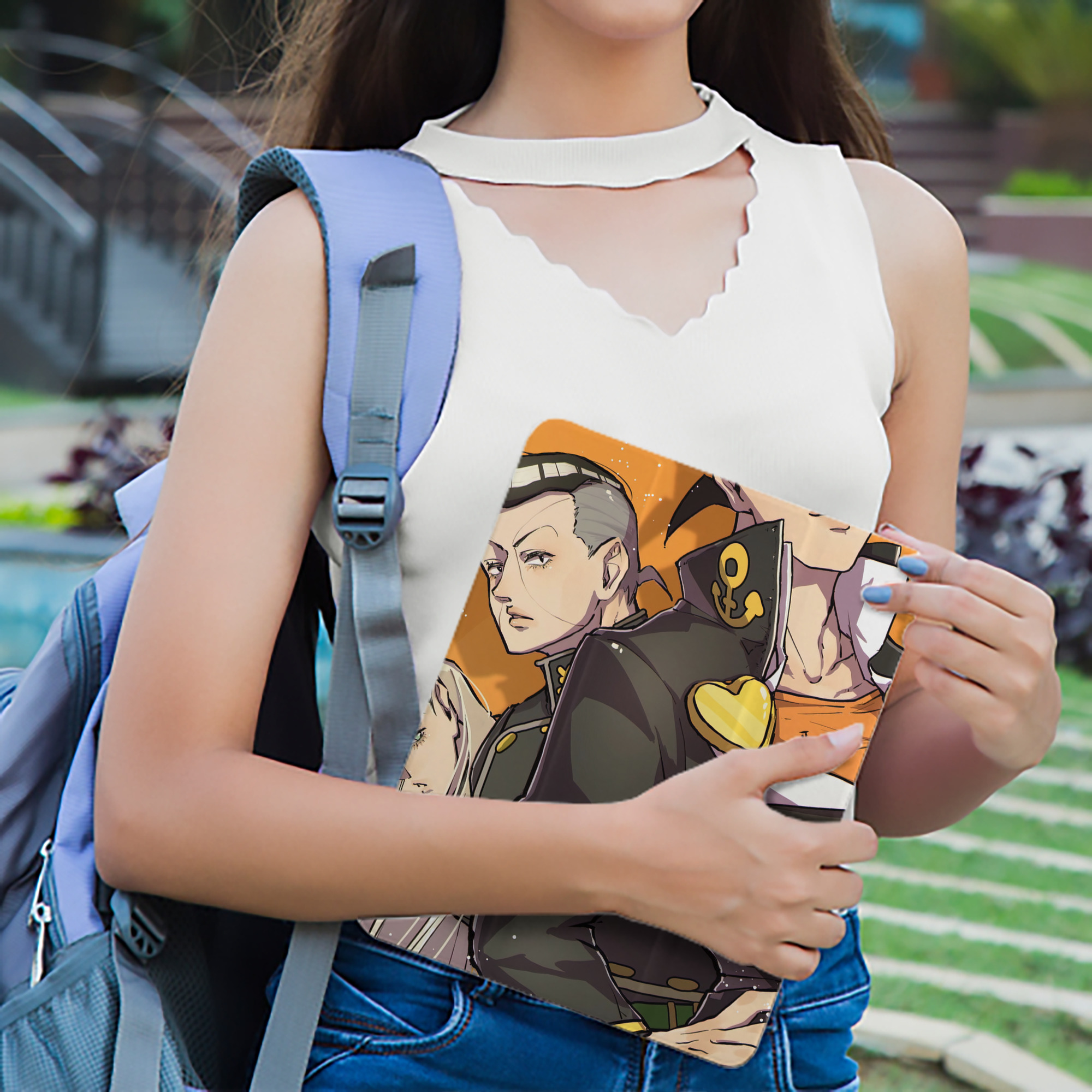 ジョジョの奇妙な冒険 JoJo's Bizarre Adventure IPad ケース ペン収納付き 三つ折りスタンド PUレザー×シリコン 対応機種9.5/10.5/10.9インチ