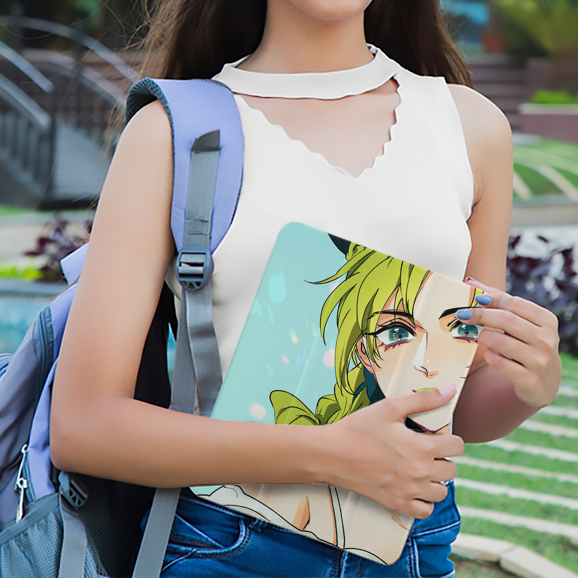 ジョジョの奇妙な冒険 JoJo's Bizarre Adventure IPad ケース ペン収納付き 三つ折りスタンド PUレザー×シリコン 対応機種9.5/10.5/10.9インチ
