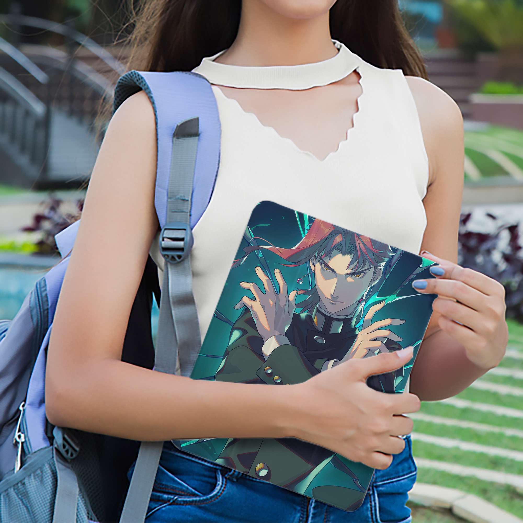 ジョジョの奇妙な冒険 JoJo's Bizarre Adventure IPad ケース ペン収納付き 三つ折りスタンド PUレザー×シリコン 対応機種9.5/10.5/10.9インチ