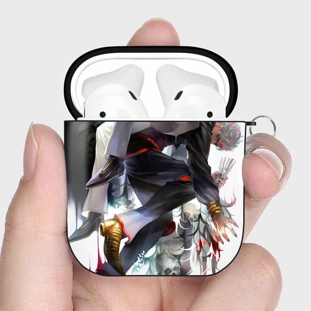 （画像用） ジョジョの奇妙な冒険 JoJo's Bizarre Adventure AirPods 第2世代保護ケース ハードシェル ブラック 耐衝撃・防指紋・カラビナ付き