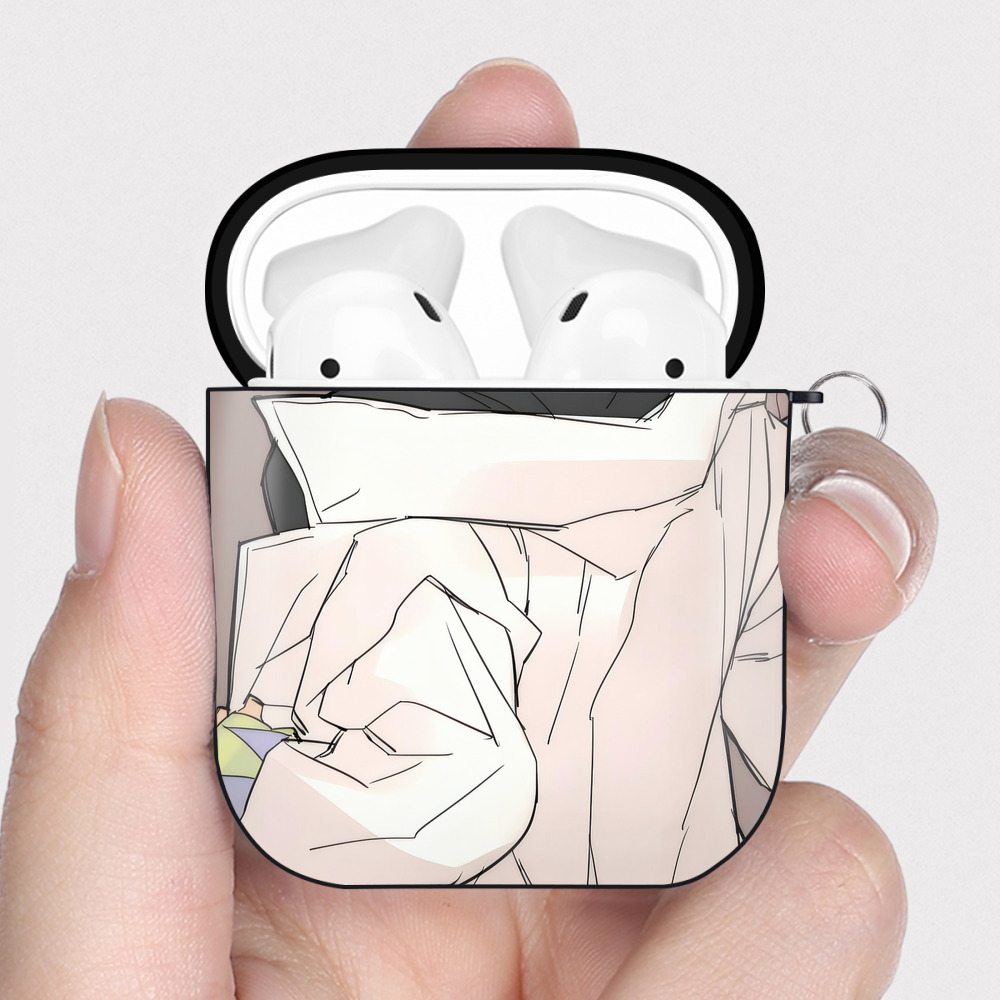 （画像用） ジョジョの奇妙な冒険 JoJo's Bizarre Adventure AirPods 第2世代保護ケース ハードシェル ブラック 耐衝撃・防指紋・カラビナ付き
