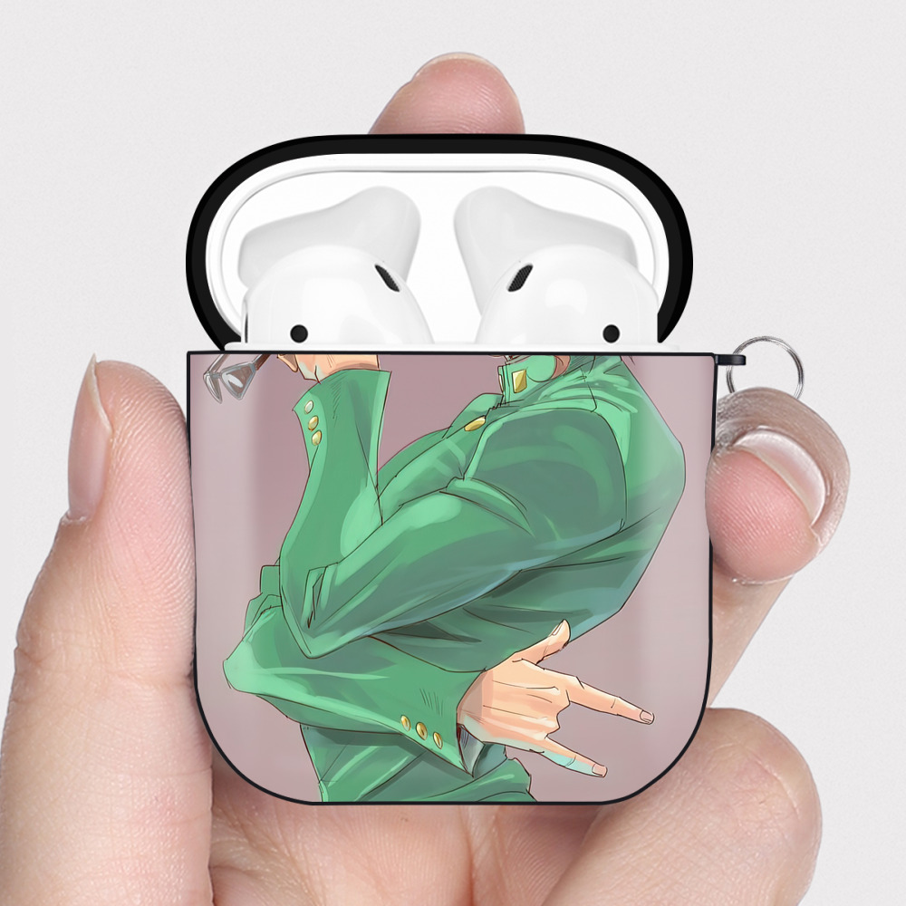 （画像用） ジョジョの奇妙な冒険 JoJo's Bizarre Adventure AirPods 第2世代保護ケース ハードシェル ブラック 耐衝撃・防指紋・カラビナ付き