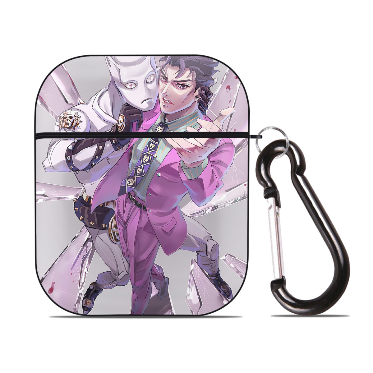 （画像用） ジョジョの奇妙な冒険 JoJo's Bizarre Adventure AirPods 第2世代保護ケース ハードシェル ブラック 耐衝撃・防指紋・カラビナ付き
