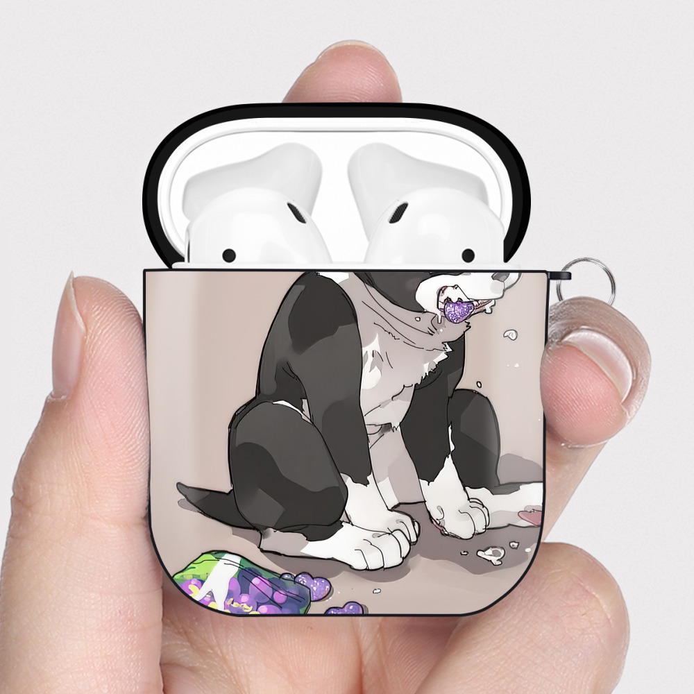 （画像用） ジョジョの奇妙な冒険 JoJo's Bizarre Adventure AirPods 第2世代保護ケース ハードシェル ブラック 耐衝撃・防指紋・カラビナ付き