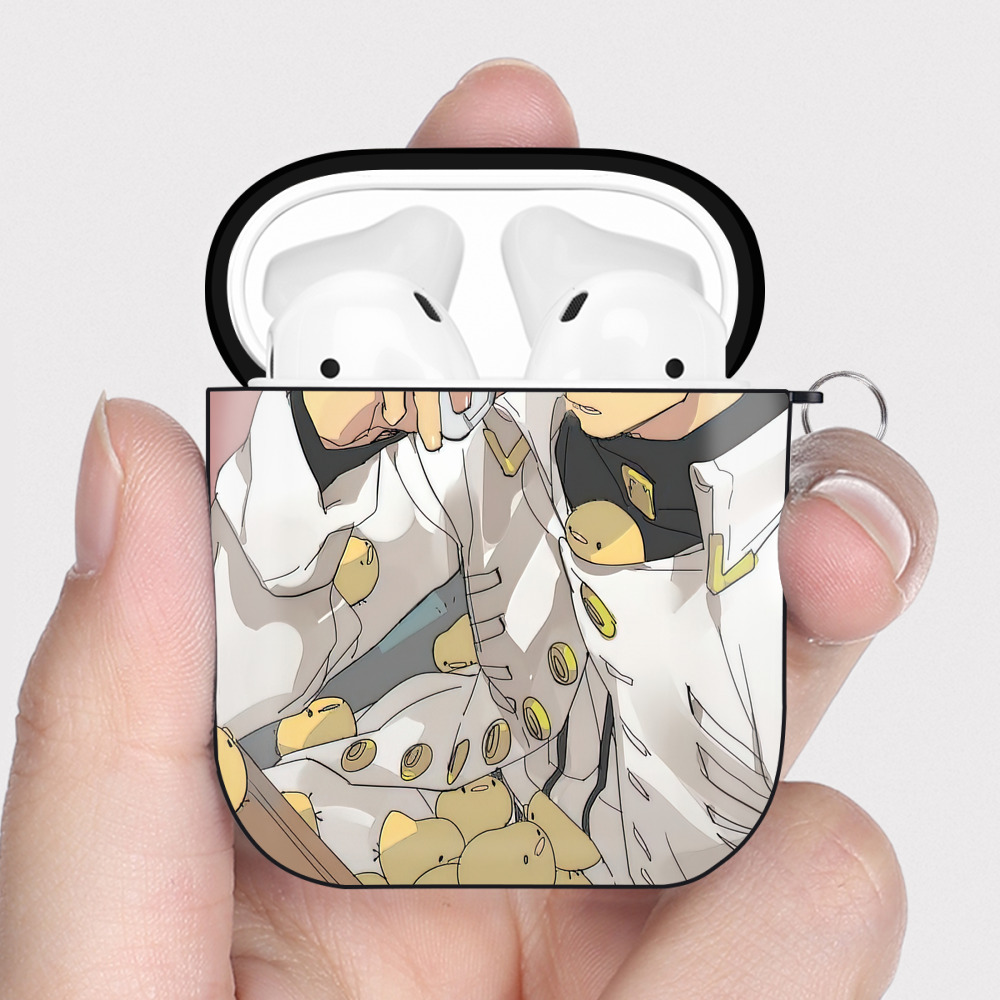 （画像用） ジョジョの奇妙な冒険 JoJo's Bizarre Adventure AirPods 第2世代保護ケース ハードシェル ブラック 耐衝撃・防指紋・カラビナ付き