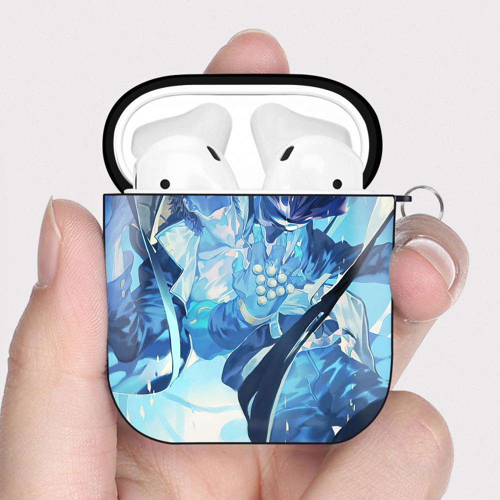 （画像用） ジョジョの奇妙な冒険 JoJo's Bizarre Adventure AirPods 第2世代保護ケース ハードシェル ブラック 耐衝撃・防指紋・カラビナ付き