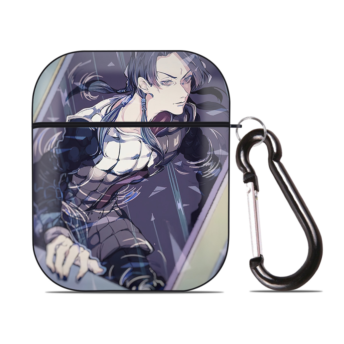 （画像用） ジョジョの奇妙な冒険 JoJo's Bizarre Adventure AirPods 第2世代保護ケース ハードシェル ブラック 耐衝撃・防指紋・カラビナ付き
