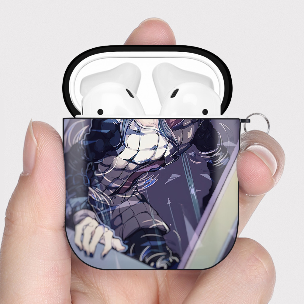 （画像用） ジョジョの奇妙な冒険 JoJo's Bizarre Adventure AirPods 第2世代保護ケース ハードシェル ブラック 耐衝撃・防指紋・カラビナ付き