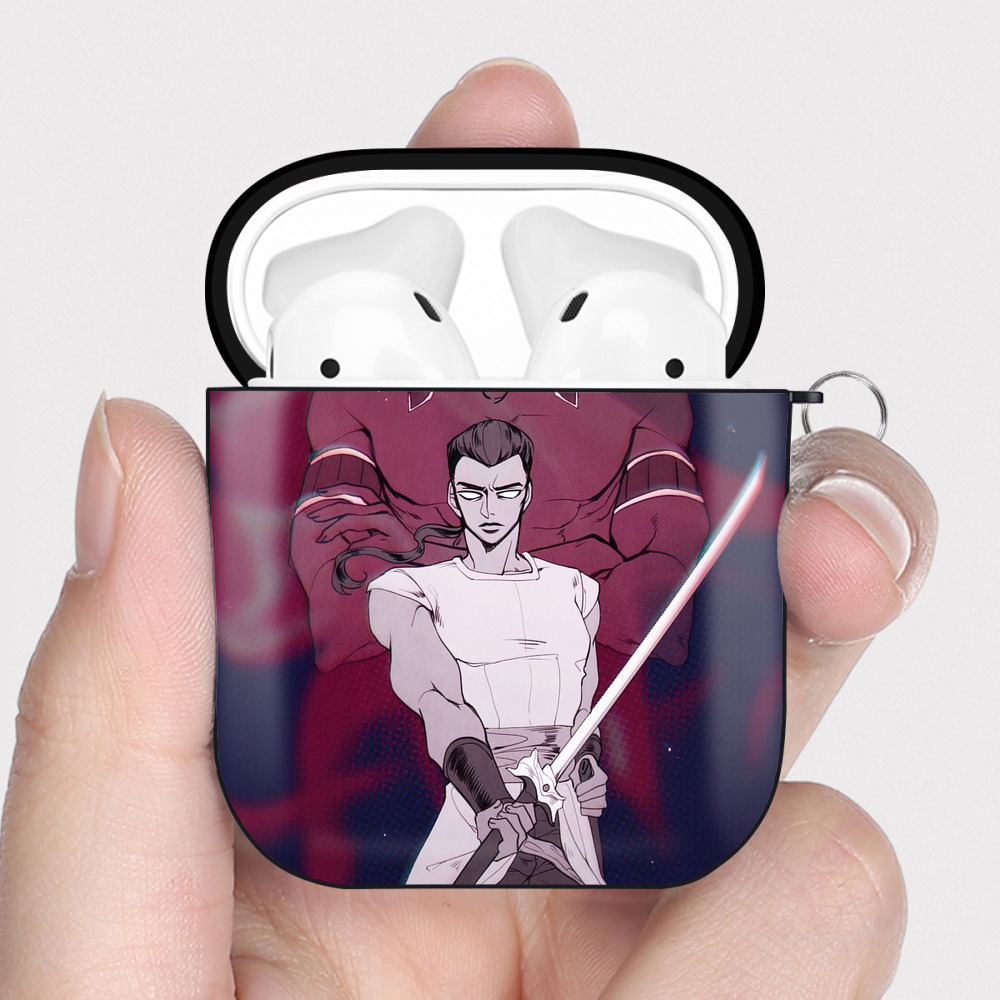 （画像用） ジョジョの奇妙な冒険 JoJo's Bizarre Adventure AirPods 第2世代保護ケース ハードシェル ブラック 耐衝撃・防指紋・カラビナ付き