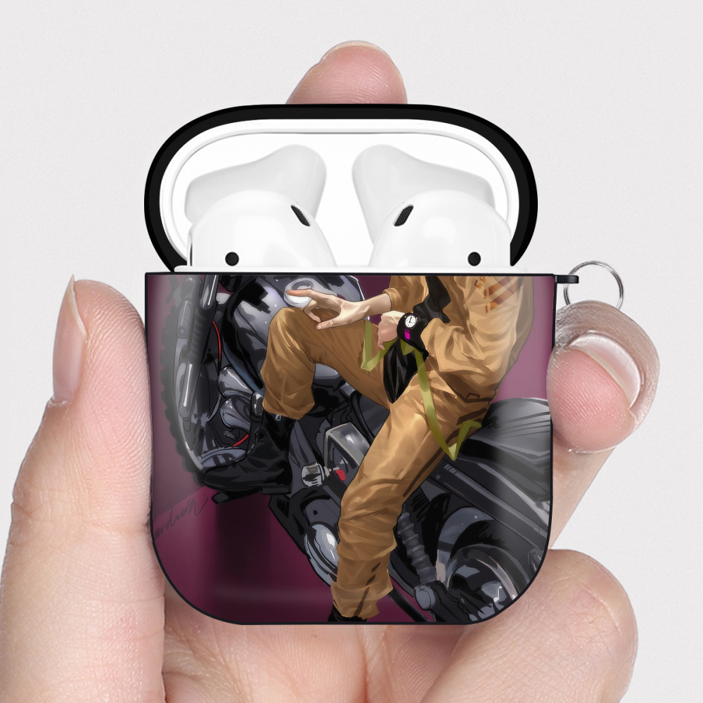 （画像用） ジョジョの奇妙な冒険 JoJo's Bizarre Adventure AirPods 第2世代保護ケース ハードシェル ブラック 耐衝撃・防指紋・カラビナ付き