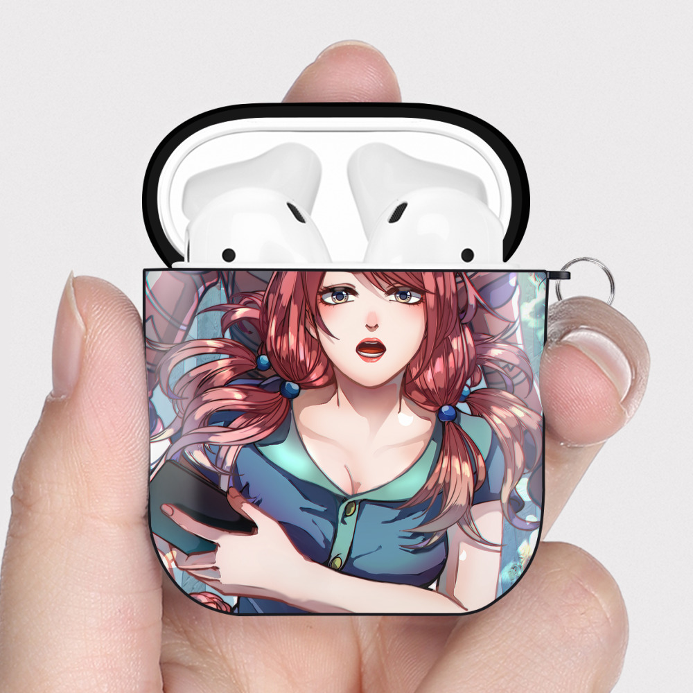 （画像用） ジョジョの奇妙な冒険 JoJo's Bizarre Adventure AirPods 第2世代保護ケース ハードシェル ブラック 耐衝撃・防指紋・カラビナ付き