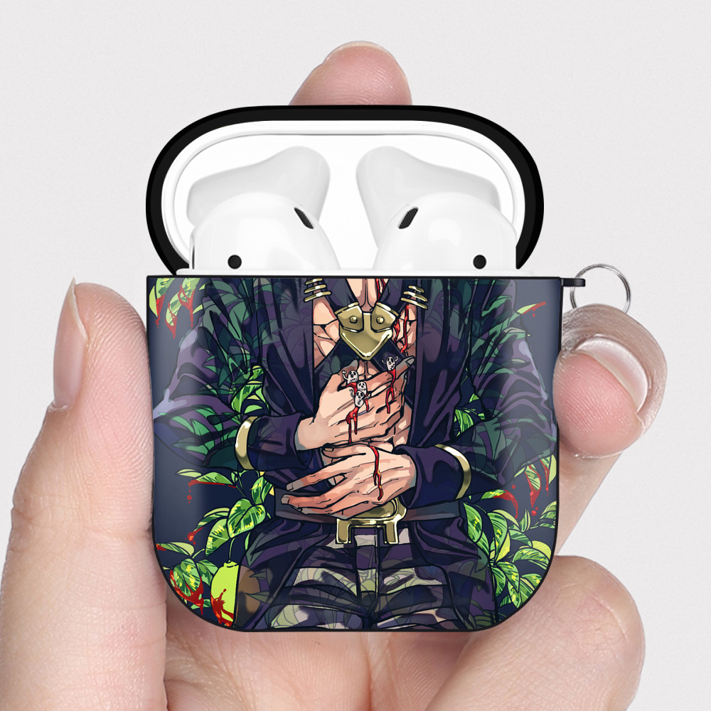 （画像用） ジョジョの奇妙な冒険 JoJo's Bizarre Adventure AirPods 第2世代保護ケース ハードシェル ブラック 耐衝撃・防指紋・カラビナ付き