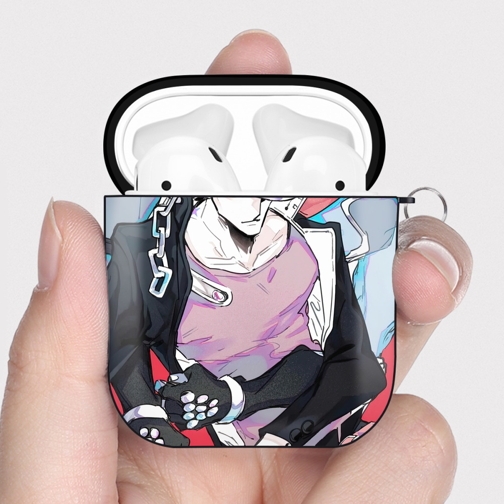 （画像用） ジョジョの奇妙な冒険 JoJo's Bizarre Adventure AirPods 第2世代保護ケース ハードシェル ブラック 耐衝撃・防指紋・カラビナ付き