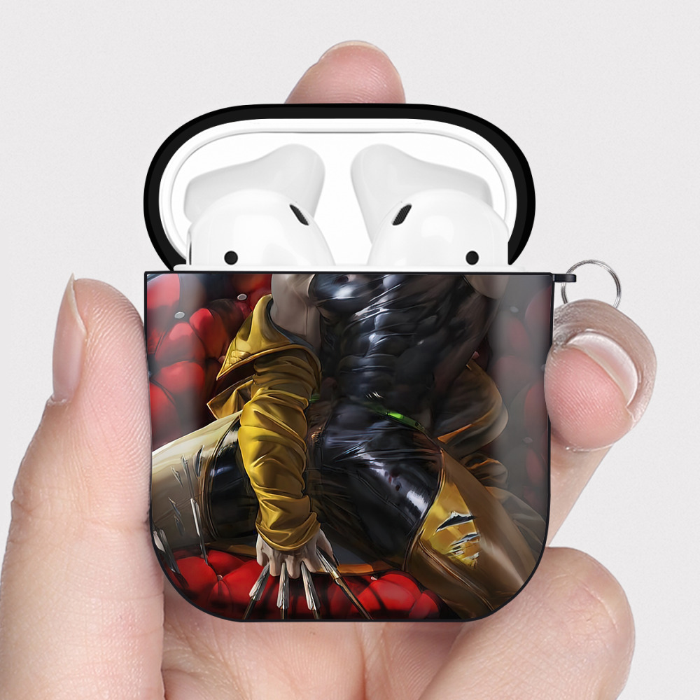 （画像用） ジョジョの奇妙な冒険 JoJo's Bizarre Adventure AirPods 第2世代保護ケース ハードシェル ブラック 耐衝撃・防指紋・カラビナ付き