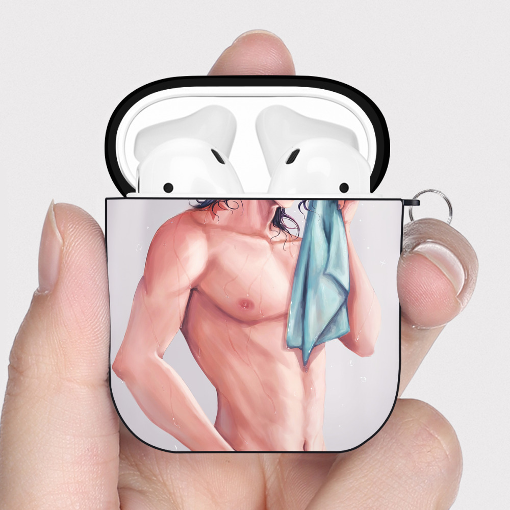 （画像用） ジョジョの奇妙な冒険 JoJo's Bizarre Adventure AirPods 第2世代保護ケース ハードシェル ブラック 耐衝撃・防指紋・カラビナ付き