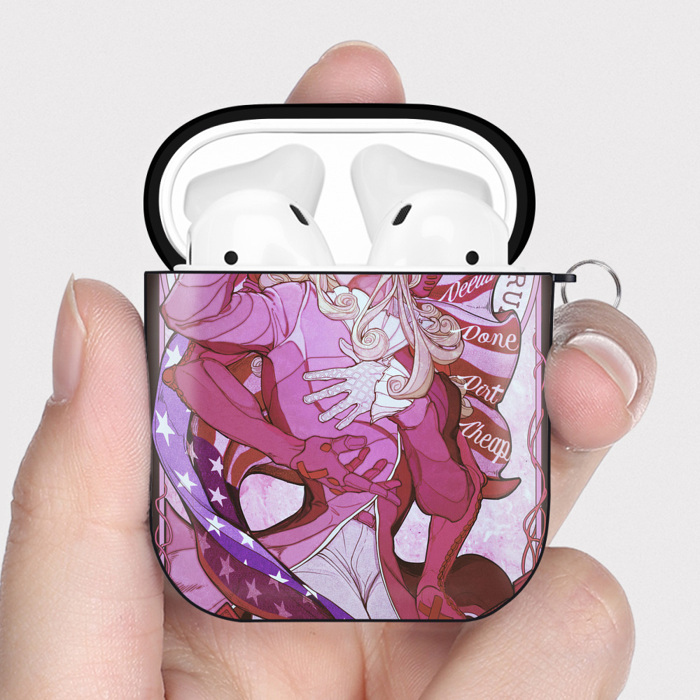 （画像用） ジョジョの奇妙な冒険 JoJo's Bizarre Adventure AirPods 第2世代保護ケース ハードシェル ブラック 耐衝撃・防指紋・カラビナ付き