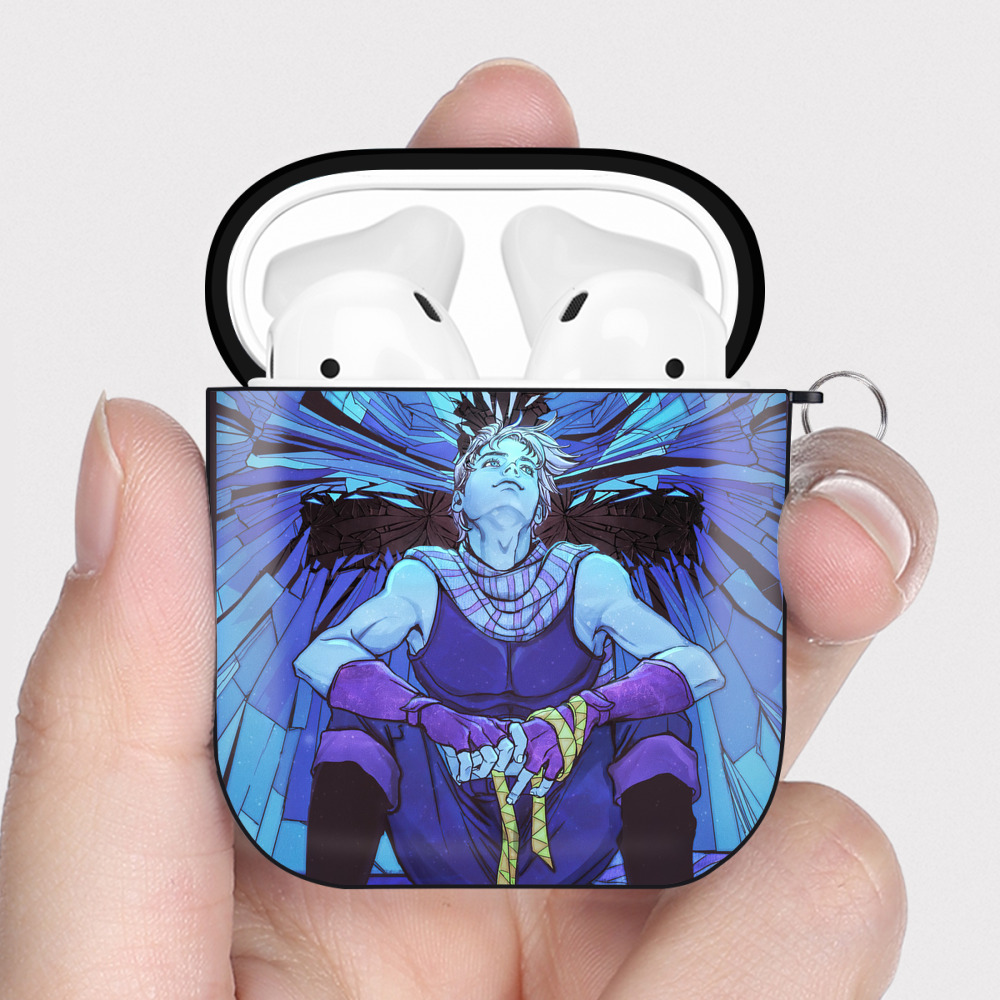 （画像用） ジョジョの奇妙な冒険 JoJo's Bizarre Adventure AirPods 第2世代保護ケース ハードシェル ブラック 耐衝撃・防指紋・カラビナ付き