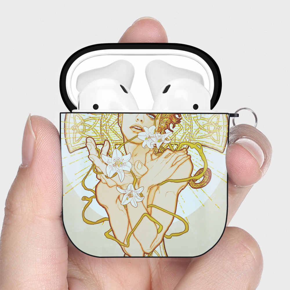 （画像用） ジョジョの奇妙な冒険 JoJo's Bizarre Adventure AirPods 第2世代保護ケース ハードシェル ブラック 耐衝撃・防指紋・カラビナ付き