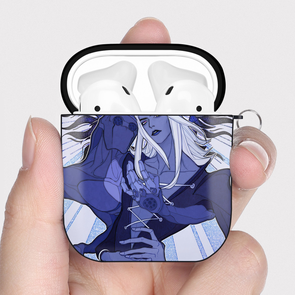 （画像用） ジョジョの奇妙な冒険 JoJo's Bizarre Adventure AirPods 第2世代保護ケース ハードシェル ブラック 耐衝撃・防指紋・カラビナ付き