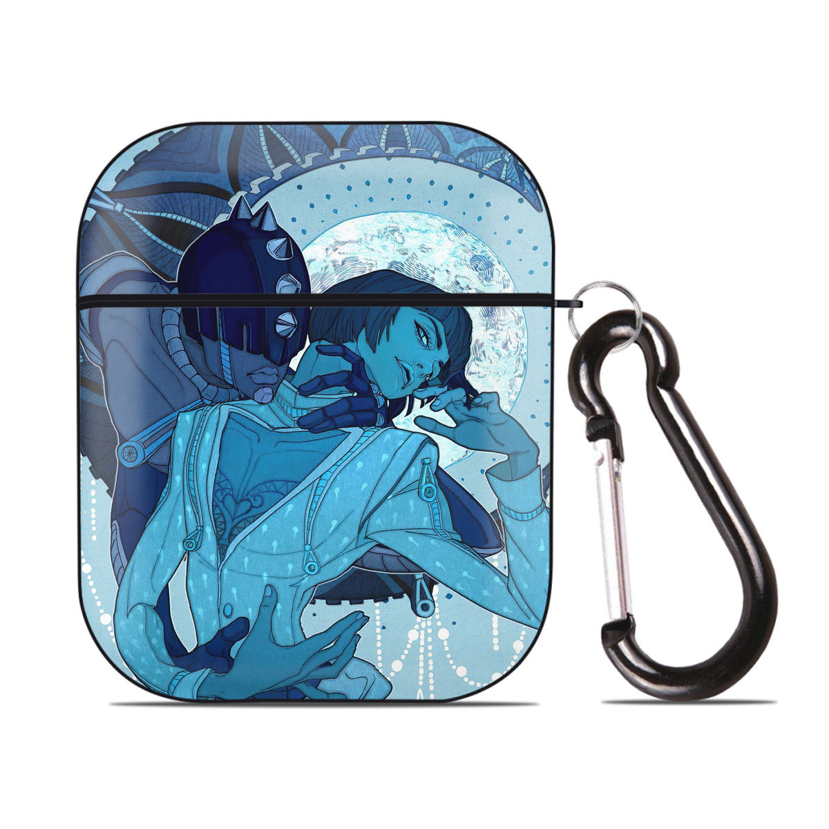 （画像用） ジョジョの奇妙な冒険 JoJo's Bizarre Adventure AirPods 第2世代保護ケース ハードシェル ブラック 耐衝撃・防指紋・カラビナ付き