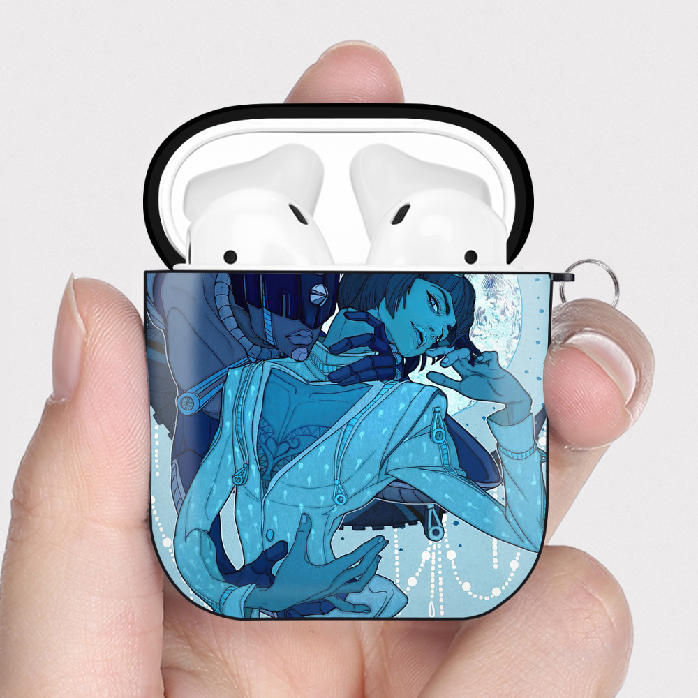 （画像用） ジョジョの奇妙な冒険 JoJo's Bizarre Adventure AirPods 第2世代保護ケース ハードシェル ブラック 耐衝撃・防指紋・カラビナ付き