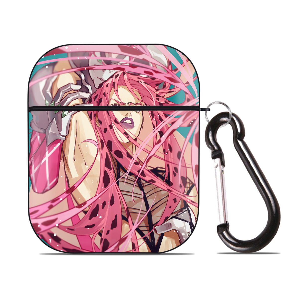 （画像用） ジョジョの奇妙な冒険 JoJo's Bizarre Adventure AirPods 第2世代保護ケース ハードシェル ブラック 耐衝撃・防指紋・カラビナ付き