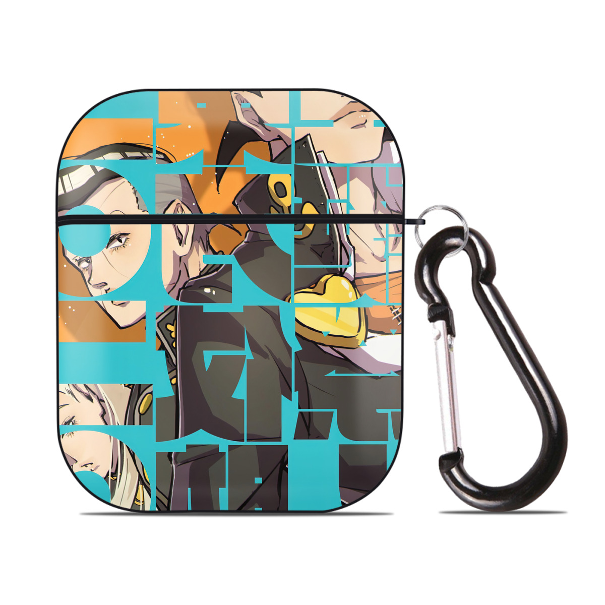 （画像用） ジョジョの奇妙な冒険 JoJo's Bizarre Adventure AirPods 第2世代保護ケース ハードシェル ブラック 耐衝撃・防指紋・カラビナ付き
